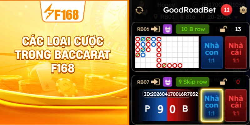Các Loại Cược Trong Baccarat F168